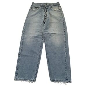 LLBean‎ Double L Relaxed Fit Light Wash Denim Jeans Frayed Hem